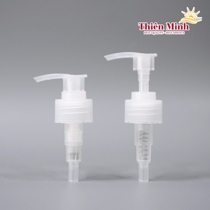 Vòi nhấn trong suốt fi 24/410, 28/410 dùng cho chai nhựa mỹ phẩm