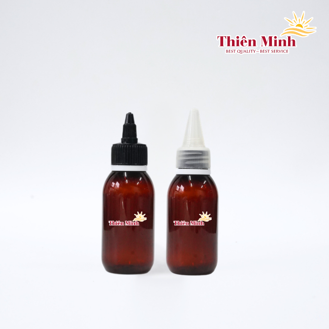 Chai nhựa PET nâu 100ml kèm nắp nhỏ giọt dùng làm chai dược phẩm, chai đựng siro,...