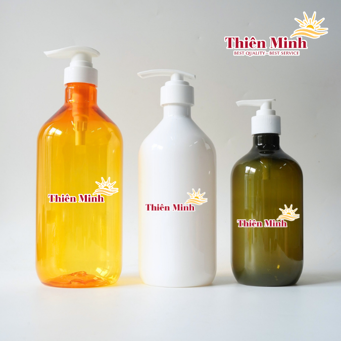Bộ chai PET 3 dung tích 1000ml - 750ml - 500ml dùng cho bộ chai mỹ phẩm (sữa tắm, dầu gội, dầu xả,...)